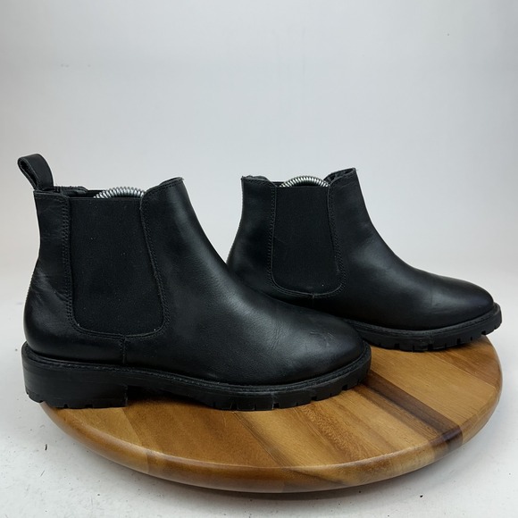 Steve Madden Shoes - Womens Steve Madden Leopold Black Leather Chelsea Ankle Booties Size 9.5 M GUC